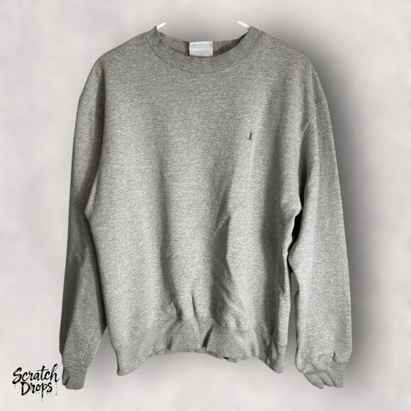 Champion Eco Authentic Gray Crewneck Sweatshirt Pullover Size Small 23x27 - Picture 1 of 4